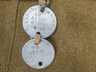 WWI US ARMY AIR SERVICE 1st CLASS SERGEANT TUNIC AERO SQDN DOG TAGS d.  1916 NAMED 4