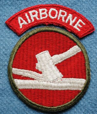 84th Airborne Division,  White On Red Airborne Tab,  Period (1946 - 51)