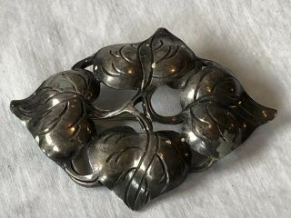 Arts & Crafts KALO Hand Wrought Sterling Pin Brooch 108,  Leaf Pattern 10