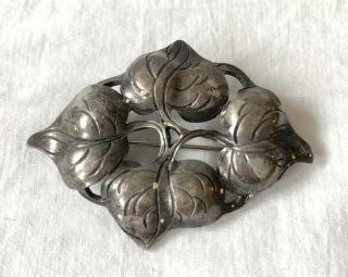 Arts & Crafts KALO Hand Wrought Sterling Pin Brooch 108,  Leaf Pattern 3