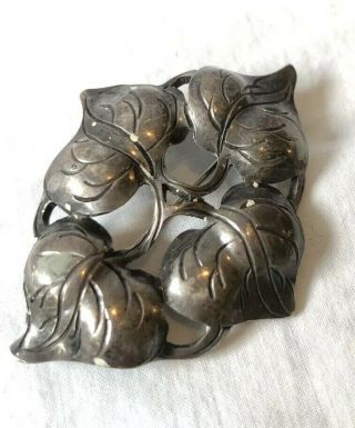 Arts & Crafts KALO Hand Wrought Sterling Pin Brooch 108,  Leaf Pattern 4
