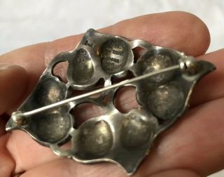 Arts & Crafts KALO Hand Wrought Sterling Pin Brooch 108,  Leaf Pattern 6