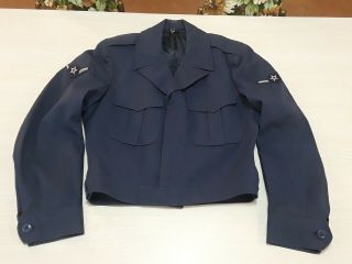 Vintage Usaf Air Force Uniform Blue Wool Dress Coat 40l