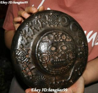 Hongshan Culture Meteorite Iron black magnet Skeleton Skull Human Pattern Statue 7