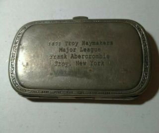 1871 Baseball Troy Haymakers Major League Frank Abercrombie York Card Case