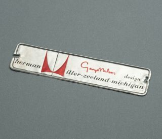 Herman Miller George Nelson Designed Zeeland Mi Aluminum Label 1950 