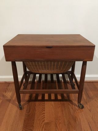 Mid Century Danish Modern Sewing Table Side Hans Wegner Johansson Made By Vitra