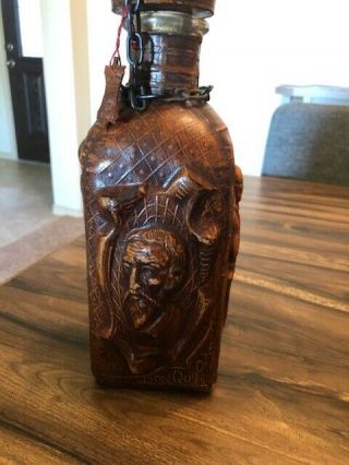 Leather Wrapped Glass Canteen (spanish Golden Age - Don Quixote)