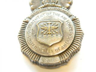 Vintage US Air Force Security Police Badge Numbered & Obsolete 1960 ' s 3