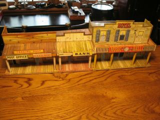 1950’s Marx Roy Rogers Mineral City Western Town Play Set Tin Litho Building