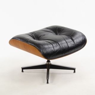 1970 ' s Herman Miller Eames Lounge Chair & Ottoman Rosewood 670 671 Black Leather 12