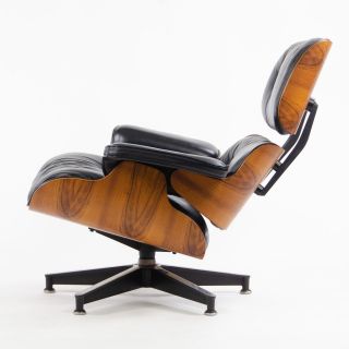 1970 ' s Herman Miller Eames Lounge Chair & Ottoman Rosewood 670 671 Black Leather 6