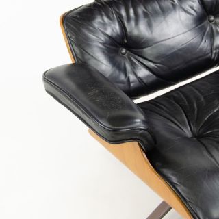 1970 ' s Herman Miller Eames Lounge Chair & Ottoman Rosewood 670 671 Black Leather 9