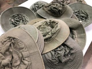 WW2 HBT SUN HAT,  OLIVE DRAB 10 pack X - small 5