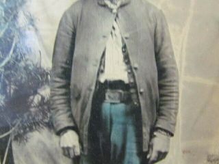 Civil War soldier standing in an outdoor scene unusual size tintype photo & case 5
