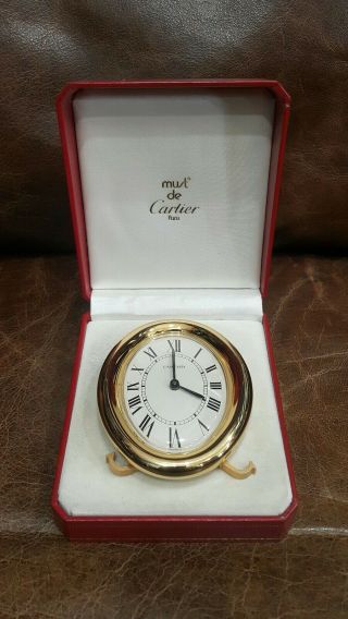 Louis Cartier Table Clocks In Excell Cond W/ certificate 12