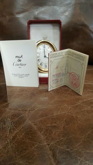 Louis Cartier Table Clocks In Excell Cond W/ certificate 7