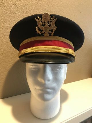 Vintage U.  S.  Army Military Fur Felt Flight Ace Dress Hat Cap With Badge Sz 7 1/8