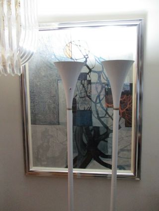 Vtg Mid - century Modern Floor Lamp Torchiere Pair Laurel Lightolier Era 3