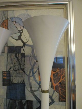 Vtg Mid - century Modern Floor Lamp Torchiere Pair Laurel Lightolier Era 8