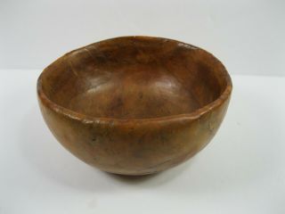 Antique 18th 19th C Hand Carved Early American Burl Wood Bowl Primitive
