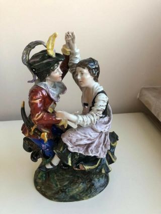 Collectable Antique Unterweissbach Germany Statuette Figurine " Dancing Couple "