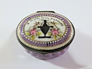 Rare 18th Century Battersea Enamel Patch / Pill Box A Trifle From Watford