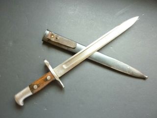 First Model Swiss M.  1889 Knife Bayo With Scabbard