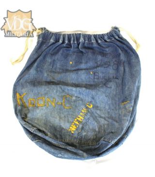 Ww2 Us Navy Usn Named Denim Jean Laundry/personal Affects Bag