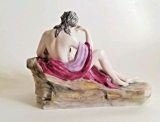 Early 20C German Porcelain Group Figurine Karl Ens signed B.  Boess Nude Nymph 4