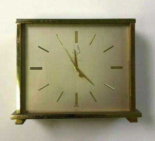 Vintage Bulova Accutron Brass Desk Clock D 2051 1970 