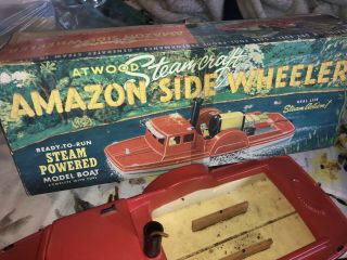 1950 ' s vintage Atwood Steamcraft Amazon Side Wheeler Steam ENGINE” 9