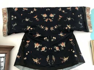 Antique Chinese Silk Robe With Embroidery