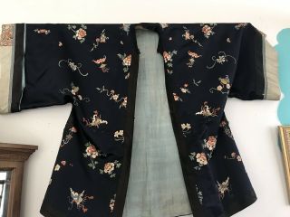 Antique Chinese Silk Robe With Embroidery 2