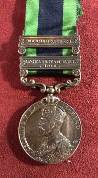 British India General Service Medal Afghanistan N.  W.  F.  1919 & Mahsud 1919 - 20