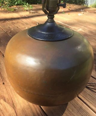 Large Vintage Hand Hammered Copper Table Lamp Van Erp Style Arts & Crafts 4