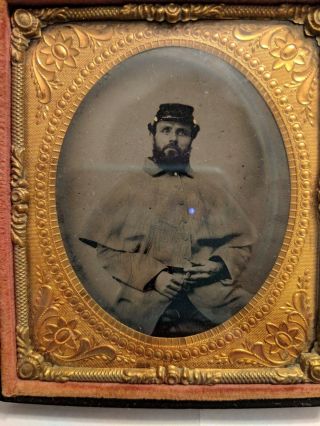 Civil War Soldier Tintype With Cigar (16th Hampshire,  Died In Service)