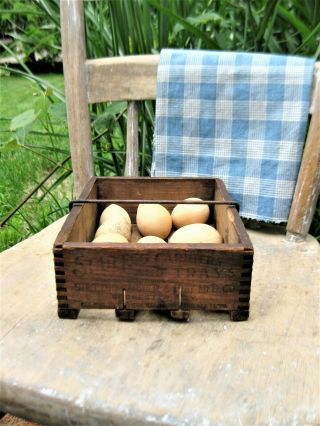 Antique John G.  Elbs Star Egg Carrier Wood Crate Surface