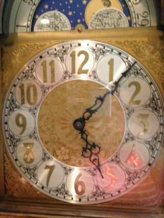 VINTAGE GRANDFATHER CLOCK,  OAK,  &ONCERTO CLOCK CO. 10