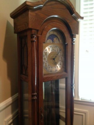 Vintage Grandfather Clock,  Oak,  &oncerto Clock Co.