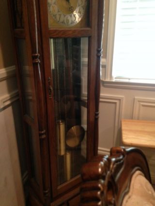 VINTAGE GRANDFATHER CLOCK,  OAK,  &ONCERTO CLOCK CO. 2