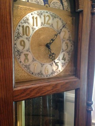 VINTAGE GRANDFATHER CLOCK,  OAK,  &ONCERTO CLOCK CO. 8