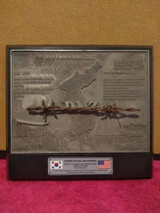 Rare Vintage Korean War The Wire Fence From Dmz Limited Edition Military Plaque