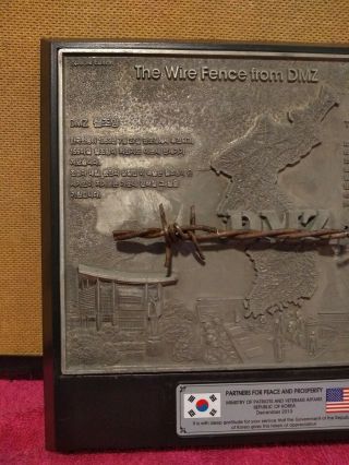 RARE Vintage KOREAN WAR The Wire Fence from DMZ Limited Edition Military Plaque 2