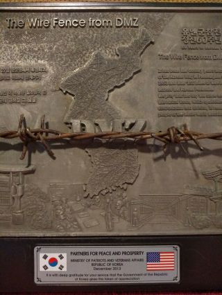 RARE Vintage KOREAN WAR The Wire Fence from DMZ Limited Edition Military Plaque 3