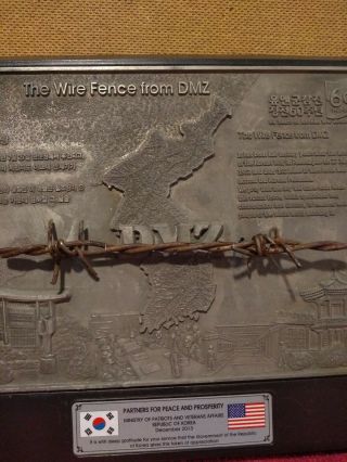 RARE Vintage KOREAN WAR The Wire Fence from DMZ Limited Edition Military Plaque 6