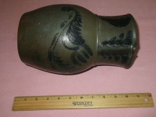 Antique 19th C Stoneware Flower Decorated Small Somerfield Pennsylvania Pitcher 8