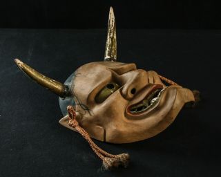 Japanese Vintage Noh Mask Hannya Demon Signed 3