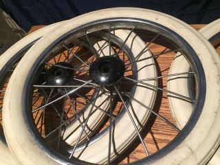 4 Vintage Metal Spoke Buggy Perego Stroller Carriage Hard Rubber Wheels 11.  5”dia 4