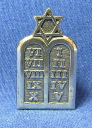 Wwii Sterling Army Jewish Chaplain 10 Commandments & Star Insignia By Amico